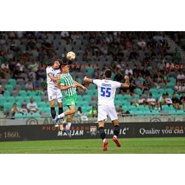 in action during Prva Liga Telemach 2022-2023 football match between Olimpija and Gorica in SRC Stozice, Ljubljana, Slovenia on August 15, 2022