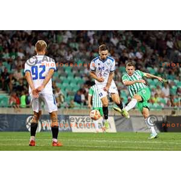 in action during Prva Liga Telemach 2022-2023 football match between Olimpija and Gorica in SRC Stozice, Ljubljana, Slovenia on August 15, 2022