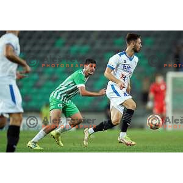 in action during Prva Liga Telemach 2022-2023 football match between Olimpija and Gorica in SRC Stozice, Ljubljana, Slovenia on August 15, 2022