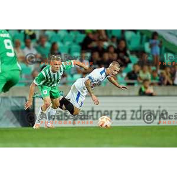 in action during Prva Liga Telemach 2022-2023 football match between Olimpija and Gorica in SRC Stozice, Ljubljana, Slovenia on August 15, 2022