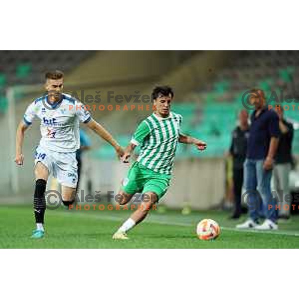 in action during Prva Liga Telemach 2022-2023 football match between Olimpija and Gorica in SRC Stozice, Ljubljana, Slovenia on August 15, 2022