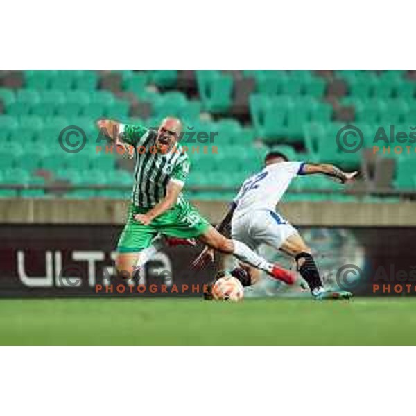 in action during Prva Liga Telemach 2022-2023 football match between Olimpija and Gorica in SRC Stozice, Ljubljana, Slovenia on August 15, 2022