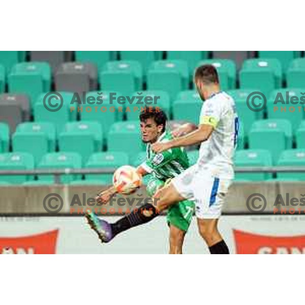 in action during Prva Liga Telemach 2022-2023 football match between Olimpija and Gorica in SRC Stozice, Ljubljana, Slovenia on August 15, 2022