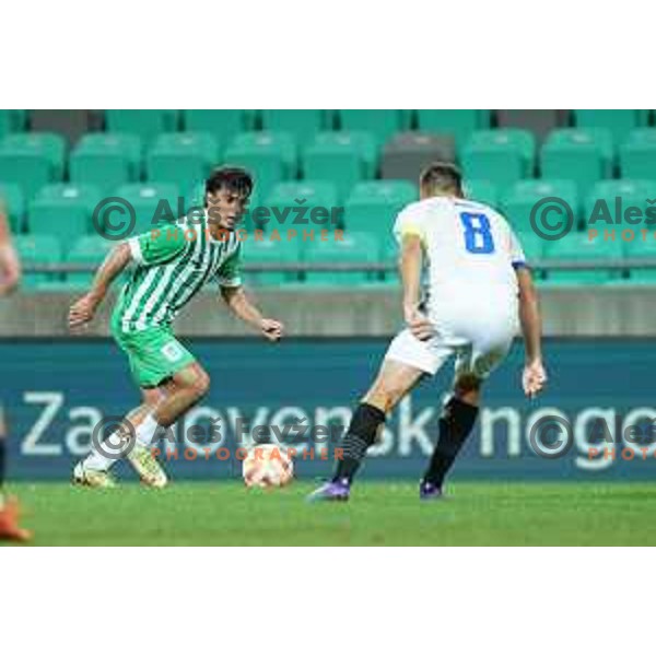 in action during Prva Liga Telemach 2022-2023 football match between Olimpija and Gorica in SRC Stozice, Ljubljana, Slovenia on August 15, 2022