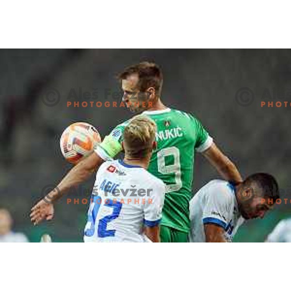 Mustafa Nukic in action during Prva Liga Telemach 2022-2023 football match between Olimpija and Gorica in SRC Stozice, Ljubljana, Slovenia on August 15, 2022