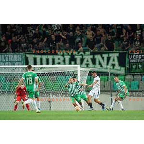 in action during Prva Liga Telemach 2022-2023 football match between Olimpija and Gorica in SRC Stozice, Ljubljana, Slovenia on August 15, 2022