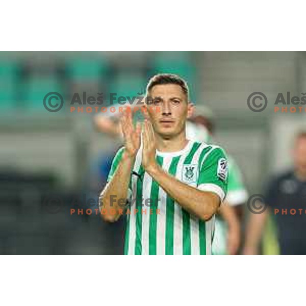 in action during Prva Liga Telemach 2022-2023 football match between Olimpija and Gorica in SRC Stozice, Ljubljana, Slovenia on August 15, 2022