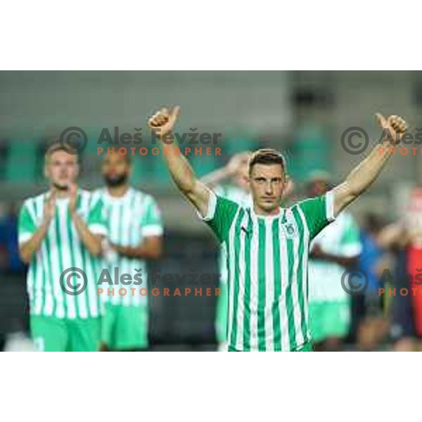 in action during Prva Liga Telemach 2022-2023 football match between Olimpija and Gorica in SRC Stozice, Ljubljana, Slovenia on August 15, 2022