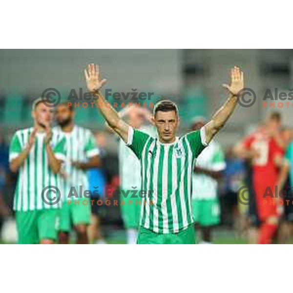 in action during Prva Liga Telemach 2022-2023 football match between Olimpija and Gorica in SRC Stozice, Ljubljana, Slovenia on August 15, 2022