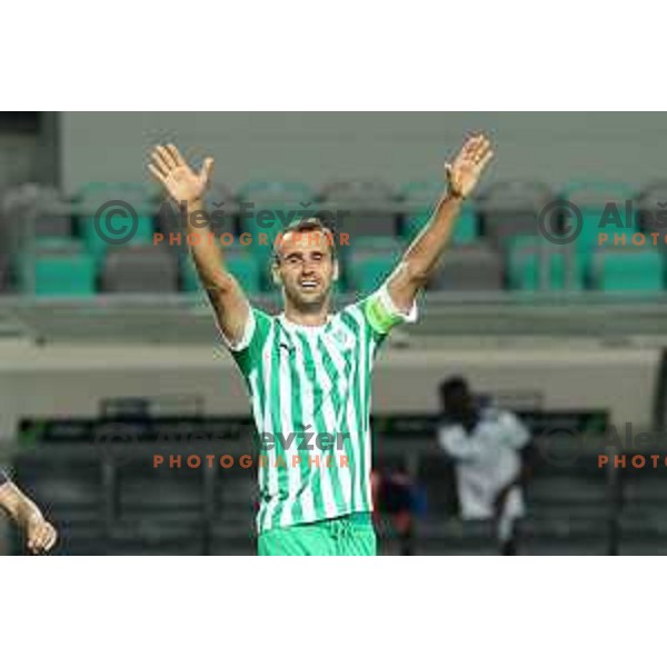 Mustafa Nukic in action during Prva Liga Telemach 2022-2023 football match between Olimpija and Gorica in SRC Stozice, Ljubljana, Slovenia on August 15, 2022