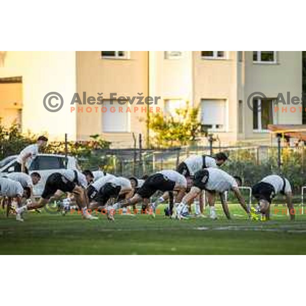 Players of Maribor during training in Ljudski vrt, Maribor, Slovenia on August 16, 2022. Photo: Jure Banfi/www.alesfevzer.com
