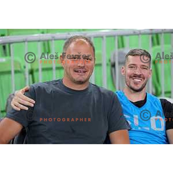 Raso Nesterovic and Goran Dragic during Slovenia basketball team practice in Arena Stozice, Ljubljana on August 16, 2022