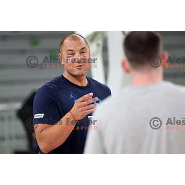 Marko Milic during Slovenia basketball team practice in Arena Stozice, Ljubljana on August 16, 2022