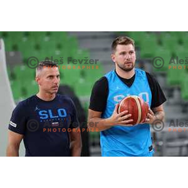 Luka Doncic during practice of Slovenia Basketball team in Ljubljana, Slovenia on August 16, 2022