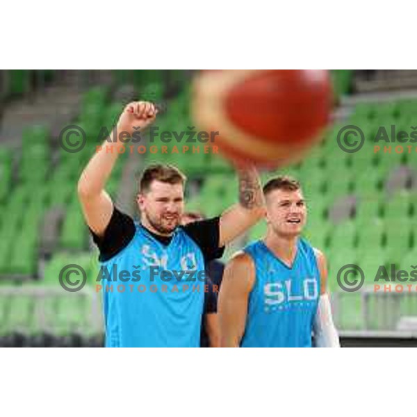 Luka Doncic during practice of Slovenia Basketball team in Ljubljana, Slovenia on August 16, 2022