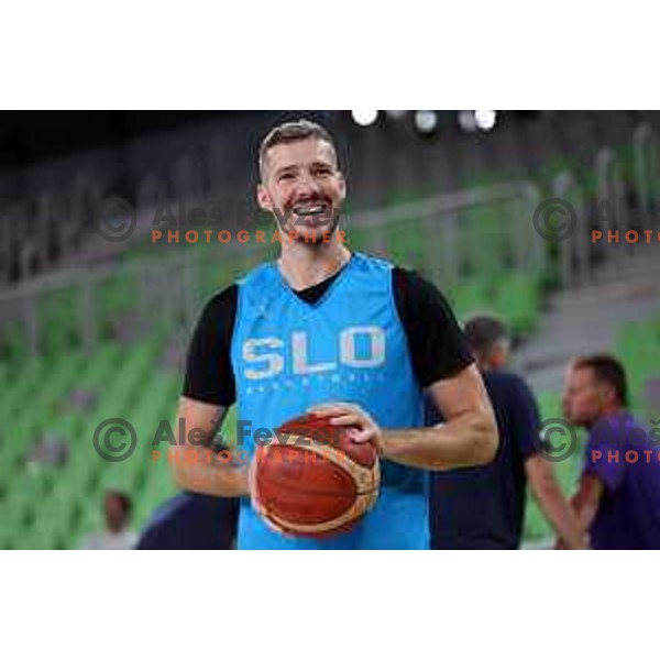 Goran Dragic during Slovenia basketball team practice in Arena Stozice, Ljubljana on August 16, 2022