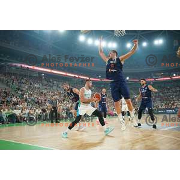 Goran Dragic in action during Telemach match between Slovenia and Serbia in SRC Stozice, Ljubljana, Slovenia on August 17, 2022