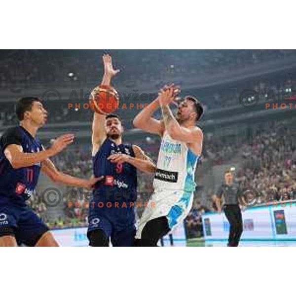 Luka Doncic in action during Telemach match between Slovenia and Serbia in SRC Stozice, Ljubljana, Slovenia on August 17, 2022 