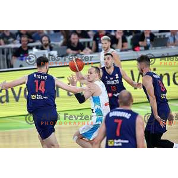 Klemen Prepelic during Telemach match between Slovenia and Serbia in SRC Stozice, Ljubljana, Slovenia on August 17, 2022