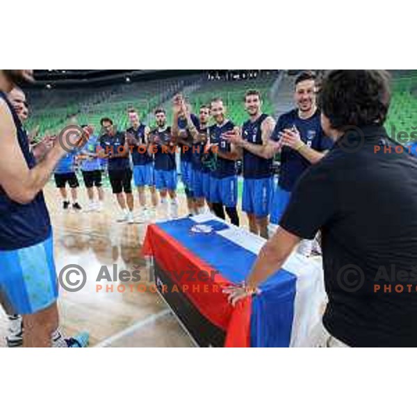 of Team Slovenia during Slovenia Volleyball team practice in Ljubljana on August 18, 2022