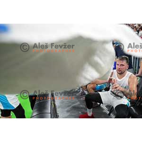 Luka Doncic during Telemach match between Slovenia and Serbia in SRC Stozice, Ljubljana, Slovenia on August 17, 2022