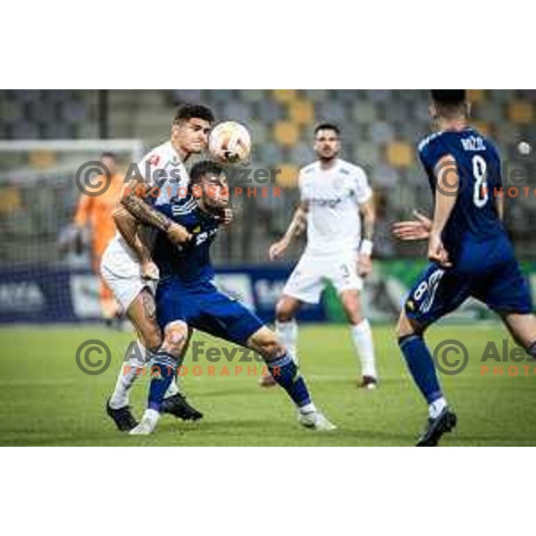 Roko Baturina in action during UEFA Conference League play-off football match between Maribor and CFR 1907 Cluj in Ljudski vrt, Maribor, Slovenia on August 18, 2022. Photo: Jure Banfi