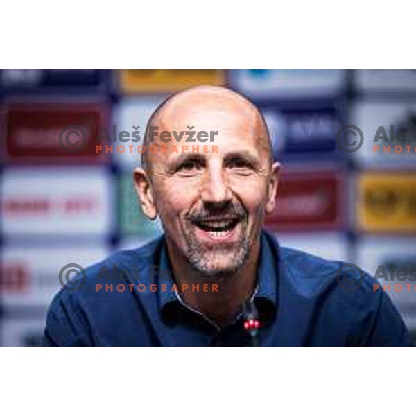 Damir Krznar, head coach of Maribor at the press conference during UEFA Conference League play-off football match between Maribor and CFR 1907 Cluj in Ljudski vrt, Maribor, Slovenia on August 18, 2022. Photo: Jure Banfi