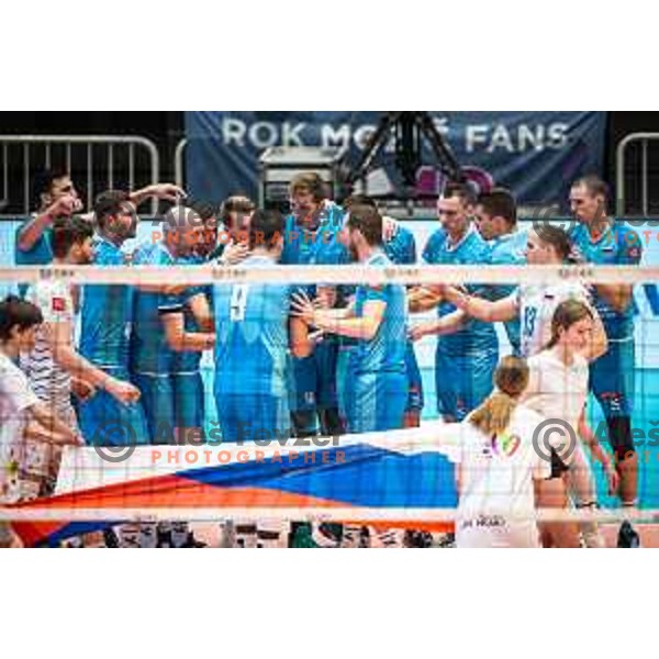 in action during friendly volleyball match between Slovenia and Turkey in Dvorana Tabor, Maribor, Slovenia on August 20, 2022. Photo: Jure Banfi