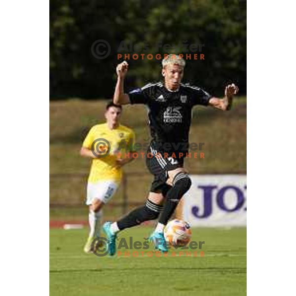 Tio Cipot in action during Prva Liga Telemach 2022-2023 football match between Bravo and Mura in Ljubljana, Slovenia on August 20, 2022