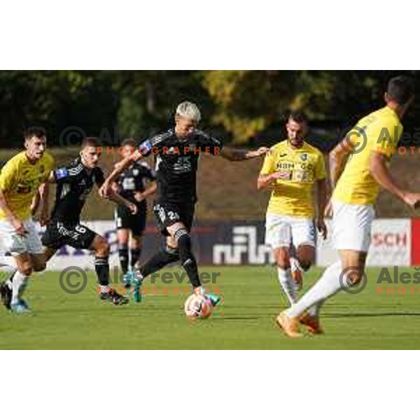 Tio Cipot in action during Prva Liga Telemach 2022-2023 football match between Bravo and Mura in Ljubljana, Slovenia on August 20, 2022