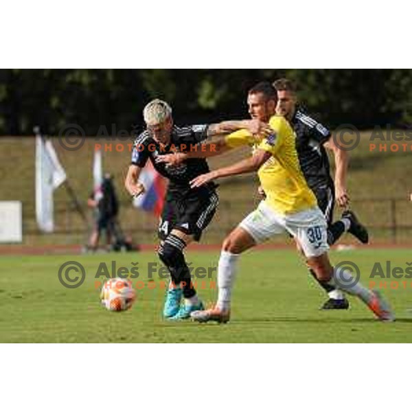 Tio Cipot in action during Prva Liga Telemach 2022-2023 football match between Bravo and Mura in Ljubljana, Slovenia on August 20, 2022