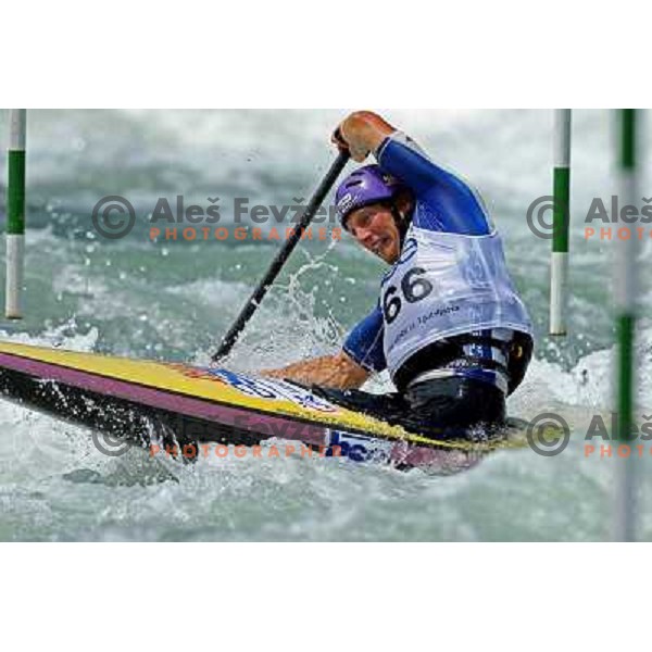 Jost Zakrajsek (SLO) at Final of ICF Kayak-Canoe Slalom World Cup race in Tacen, Slovenia 29.6.2008. Photo by Ales Fevzer 