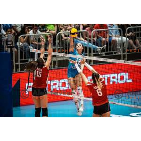 in action during CEV EuroVolley 2023 Qualifiers womens volleyball match between Slovenia and Austria in Dvorana Tabor, Maribor, Slovenia on August 20, 2022. Photo: Jure Banfi