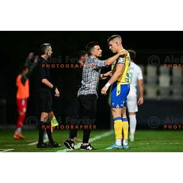 Zoran Zeljkovic and Ivan Novoselec during Prva Liga Telemach 2022-2023 football match between Koper and Olimpija at Bonifika Arena in Koper, Slovenia on August 20, 2022