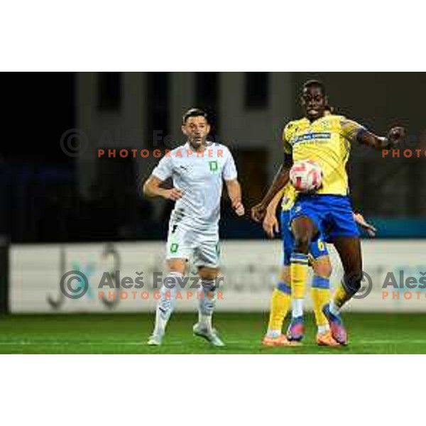 in action during Prva Liga Telemach 2022-2023 football match between Koper and Olimpija at Bonifika Arena in Koper, Slovenia on August 20, 2022