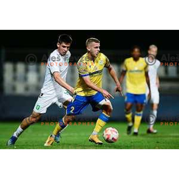 Svit Seslar in action during Prva Liga Telemach 2022-2023 football match between Koper and Olimpija at Bonifika Arena in Koper, Slovenia on August 20, 2022