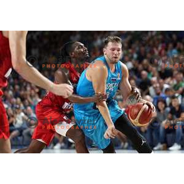 Luka Doncic in action during friendly basketball match between Slovenia and Croatia in Arena Zlatorog, Celje, Slovenia on August 20, 2022