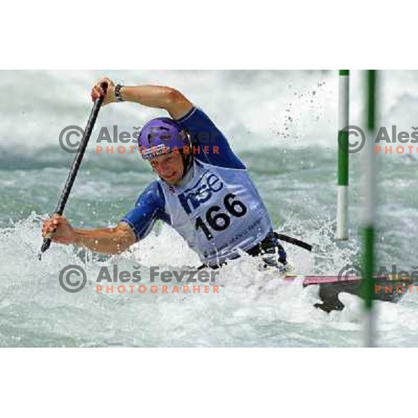 Jost Zakrajsek (SLO) at Final of ICF Kayak-Canoe Slalom World Cup race in Tacen, Slovenia 29.6.2008. Photo by Ales Fevzer 