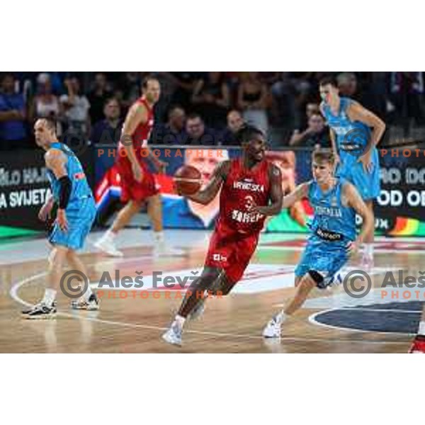 during friendly basketball match between Slovenia and Croatia in Arena Zlatorog, Celje, Slovenia on August 20, 2022