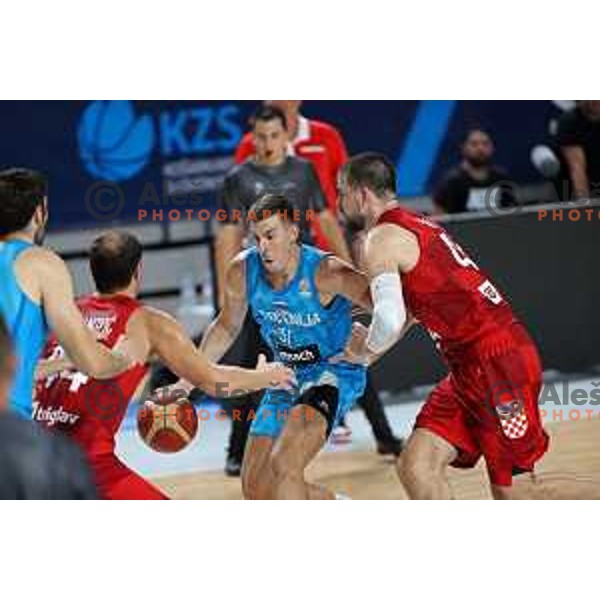 Vlatko Cancar in action during friendly basketball match between Slovenia and Croatia in Arena Zlatorog, Celje, Slovenia on August 20, 2022