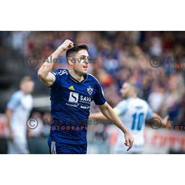 Marko Bozic celebrating during Prva liga Telemach football match between Maribor and Celje in Ljudski vrt, Maribor, Slovenia on August 21, 2022. Photo: Jure Banfi