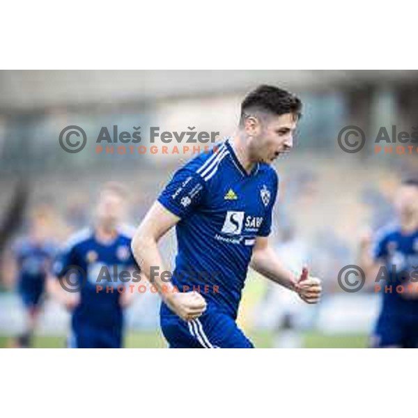 Marko Bozic celebrating during Prva liga Telemach football match between Maribor and Celje in Ljudski vrt, Maribor, Slovenia on August 21, 2022. Photo: Jure Banfi