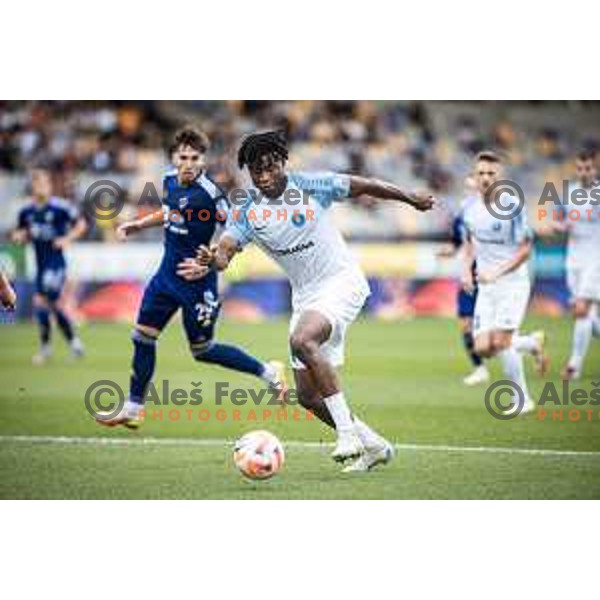 Charles Chukwubuikem Ikwuemesi in action during Prva liga Telemach football match between Maribor and Celje in Ljudski vrt, Maribor, Slovenia on August 21, 2022. Photo: Jure Banfi