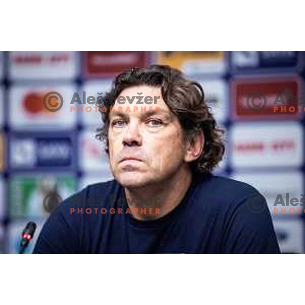Roman Pylypchuk, head coach of Celje at the press conference during Prva liga Telemach football match between Maribor and Celje in Ljudski vrt, Maribor, Slovenia on August 21, 2022. Photo: Jure Banfi