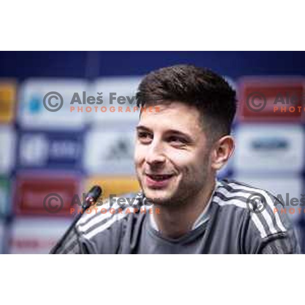 Marko Bozic at the press conference during Prva liga Telemach football match between Maribor and Celje in Ljudski vrt, Maribor, Slovenia on August 21, 2022. Photo: Jure Banfi