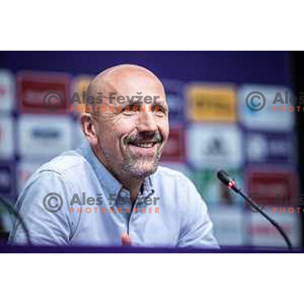 Damir Krznar, head coach of Maribor at the press conference during Prva liga Telemach football match between Maribor and Celje in Ljudski vrt, Maribor, Slovenia on August 21, 2022. Photo: Jure Banfi
