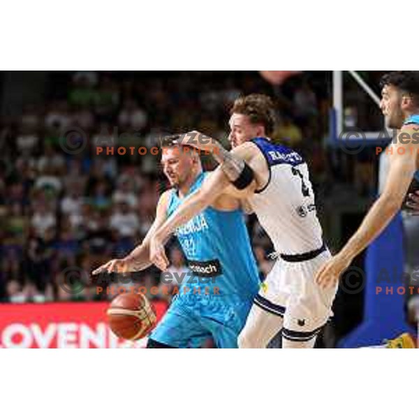 Luka Doncic in action during World Cup 2023 Qualifiers basketball match between Slovenia and Estonia in Arena Zlatorog, Celje, Slovenia on August 25, 2022