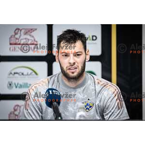 Roko Baturina at the press conference during Prva liga Telemach football match between Mura and Maribor in Fazanerija, Murska Sobota, Slovenia on August 28, 2022. Photo: Jure Banfi