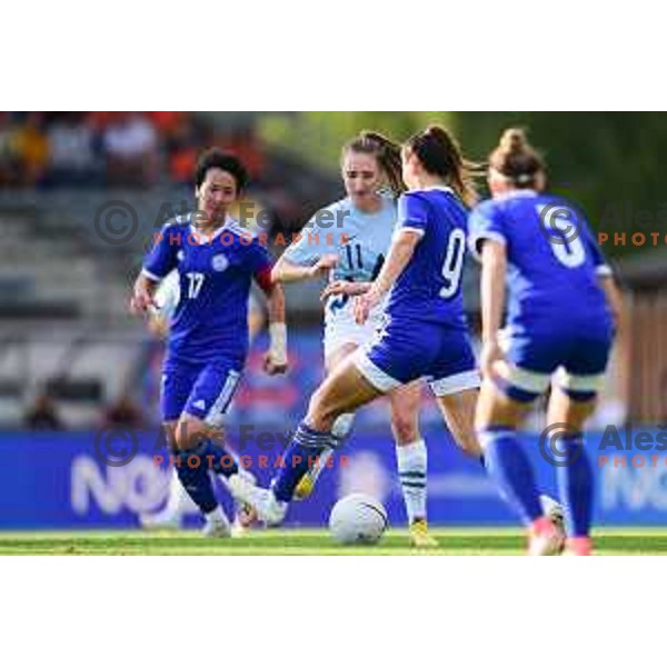 Lara Prasnikar of Slovenia in action during Women\'s World Cup 2023 Qualifiers between Slovenia and Kazaksthan in Kranj, Slovenia on September 2, 2022