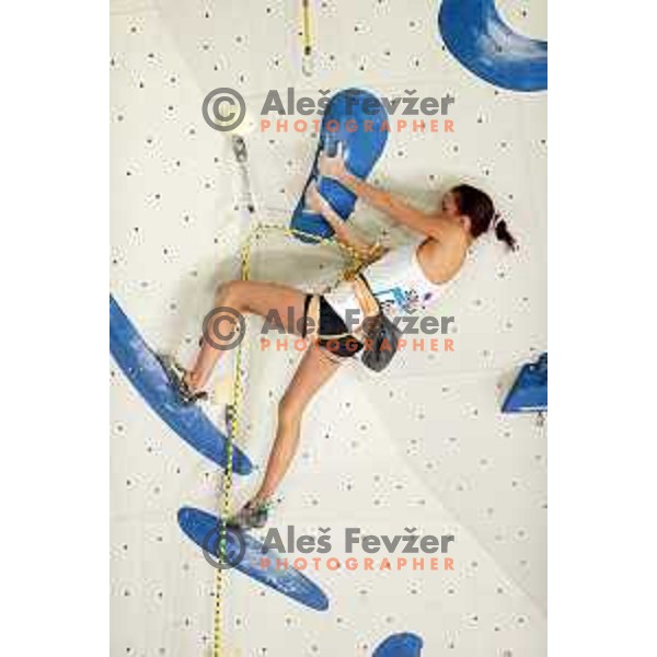 Lana Skusek (SLO) competes in IFSC-Climbing World Cup lead in Koper, Slovenia on September 2, 2022